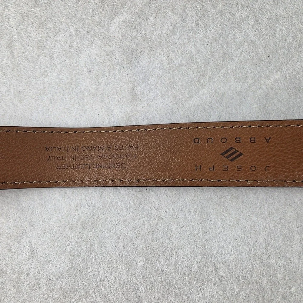 Joseph Abboud Mens Dark Brown Italian Leather Belt Handcrafted Italy 36